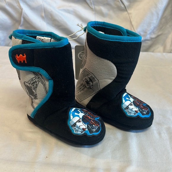Disney Store Teal and Gray Star Wars slipper Boots - Picture 1 of 5